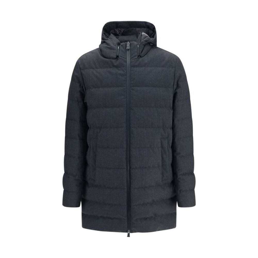 Herno Gray Polyester Full-Length Men's Jacket